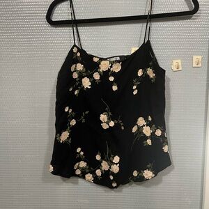 Reformation Black Floral top